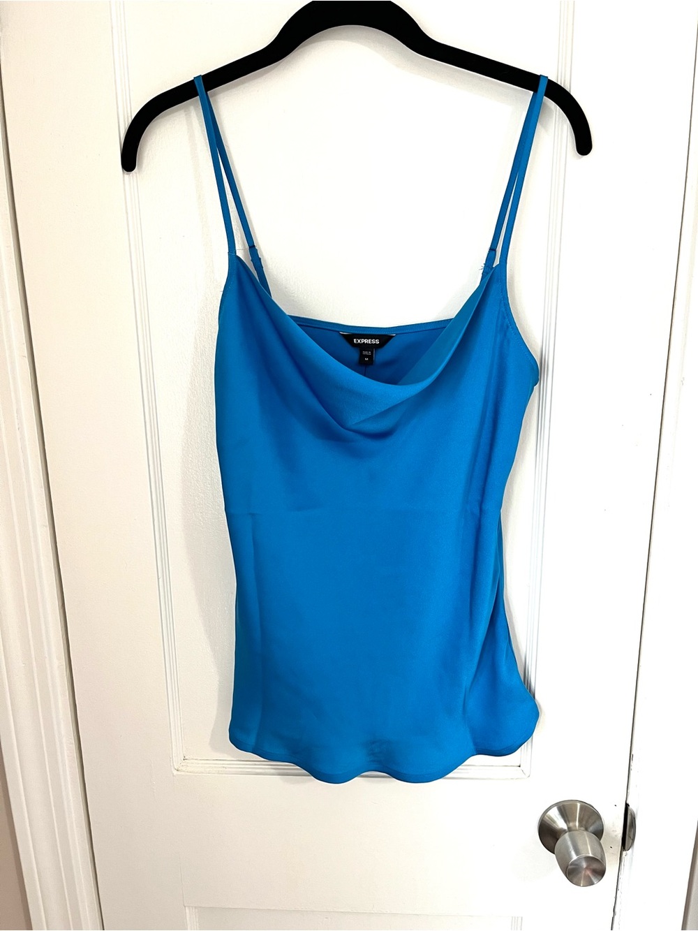 NWT Express Bright Blue Cowl Neck Spaghetti Strap Camisole